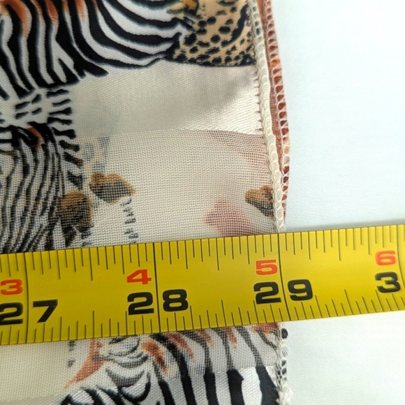 Vintage Oblong Animal Print Semi-Sheer Scarf - Picture 2 of 6